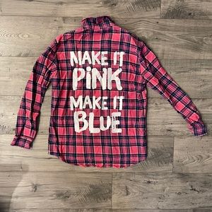 Cakeworthy Disney flannel shirt pink/blue
